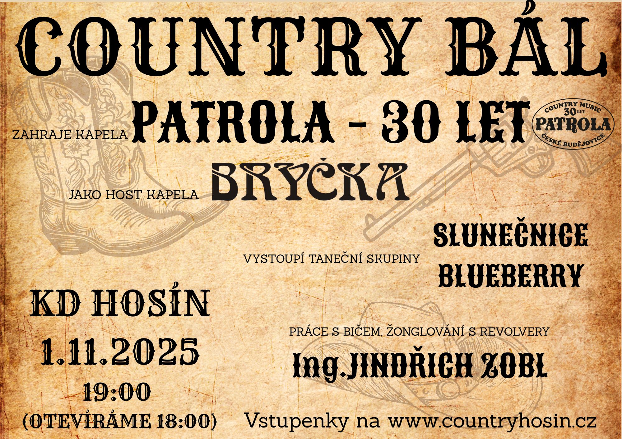 Plakát Country bál Hosín 2025